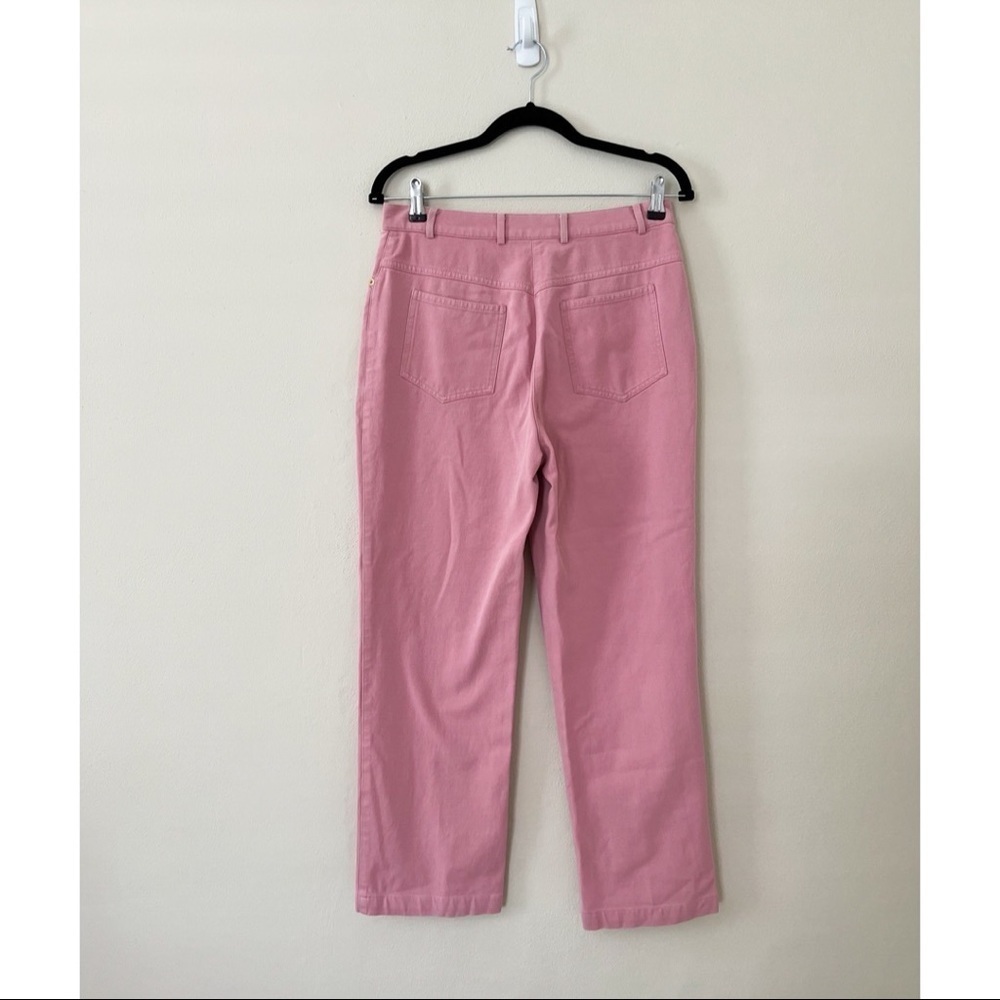ST JOHN High Waist Polo Sport Cropped Cotton Pink Trousers Pants Sz 6 - Picture 3 of 7